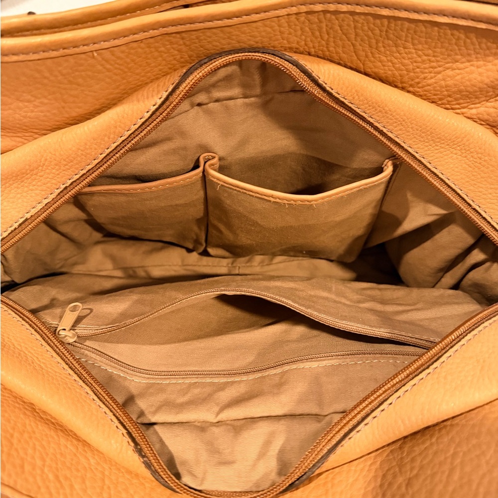 Fossil Patchwork Leather Tote - Tan and Brown - Picture 6 of 10